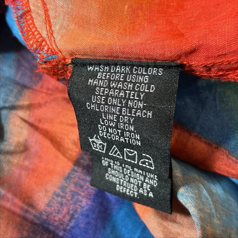 Denim 24/7 Multicolor Swim Coverup Beaded V-Neck Flowing Silhouette Sz 32W EUC - Picture 6 of 7